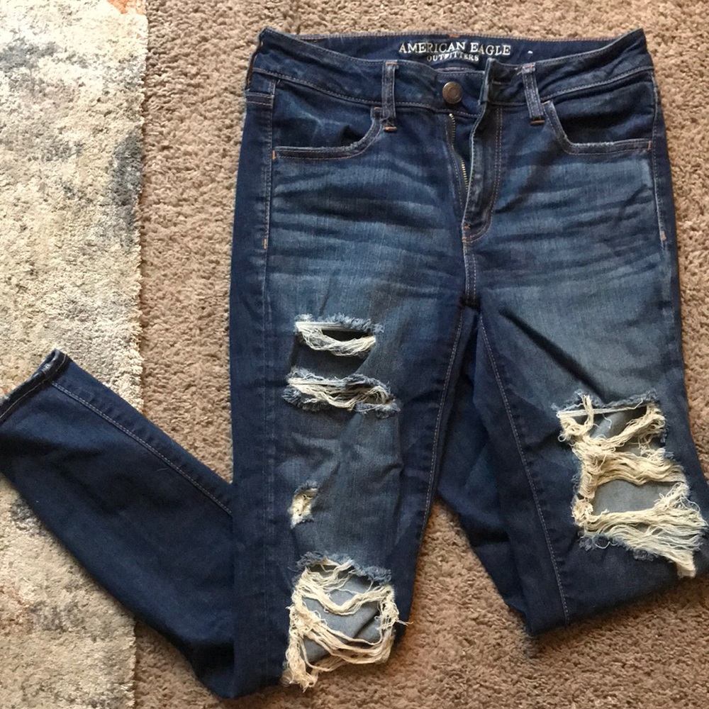 High waisted skinny jeans